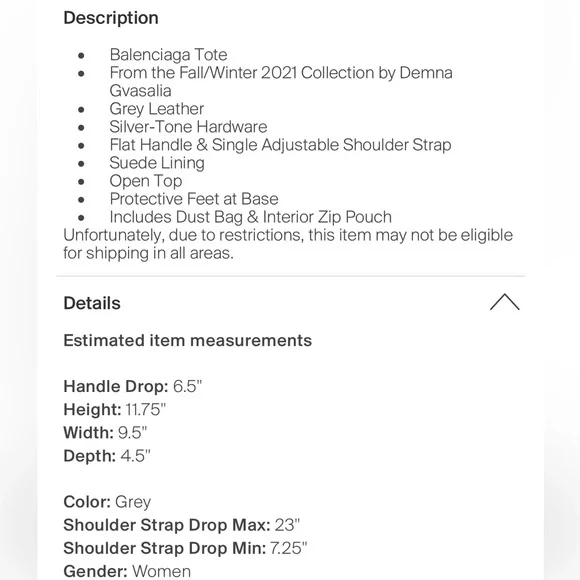 Balenciaga Gray Tote Bag - Picture 6 of 12